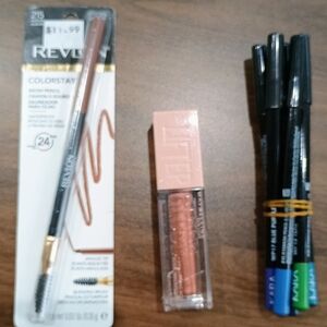 Makeup Bundle. Revlon Brow Pencil, 7 Eyeliners and 1 Liquid Eyeshadow